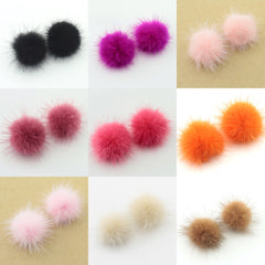 Pam's Mink Pom Pom Earrings