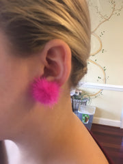 Pam's Mink Pom Pom Earrings