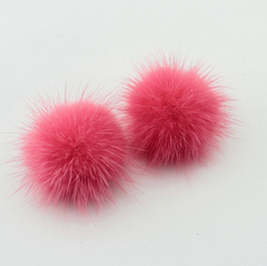 Pam's Mink Pom Pom Earrings