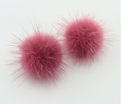 Pam's Mink Pom Pom Earrings