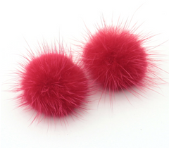 Pam's Mink Pom Pom Earrings